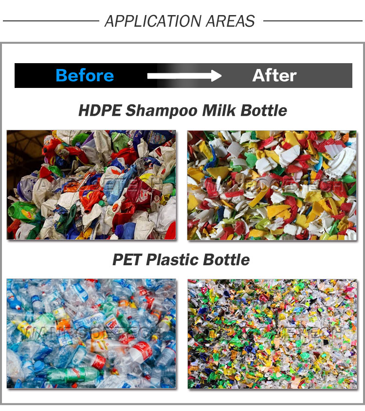 Trituradora de Botellas Plásticas de PET